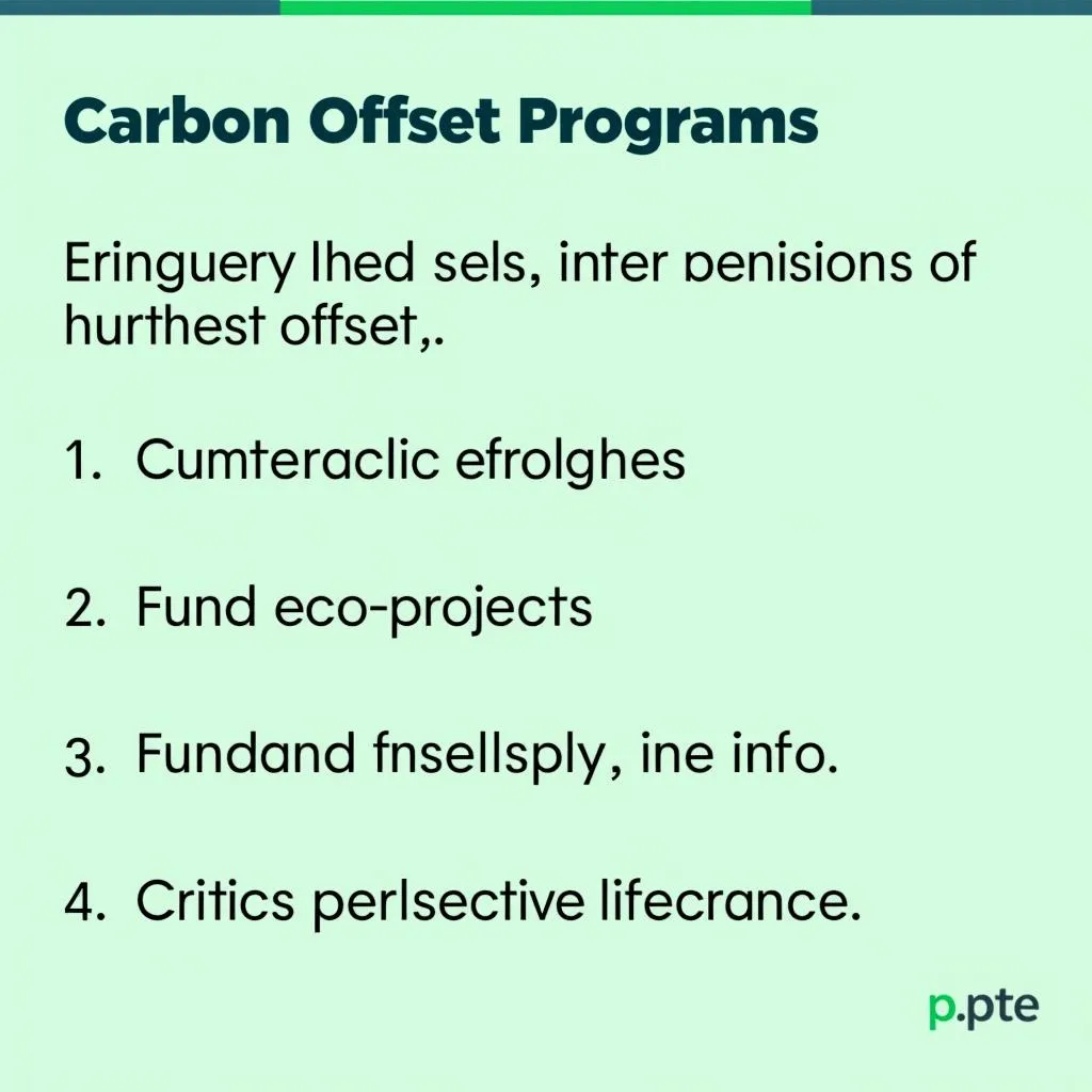 Carbon offset programs summary example capturing critical ideas