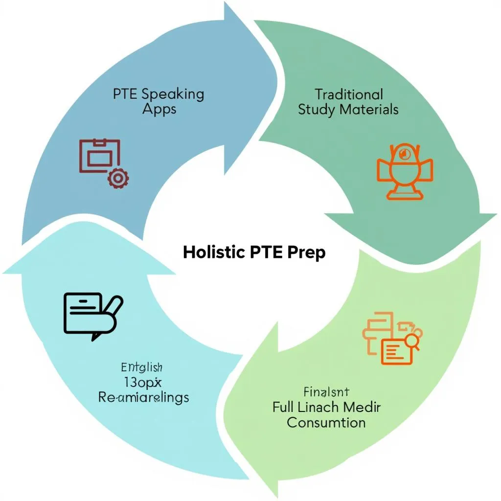 Visual representation of a comprehensive PTE preparation strategy