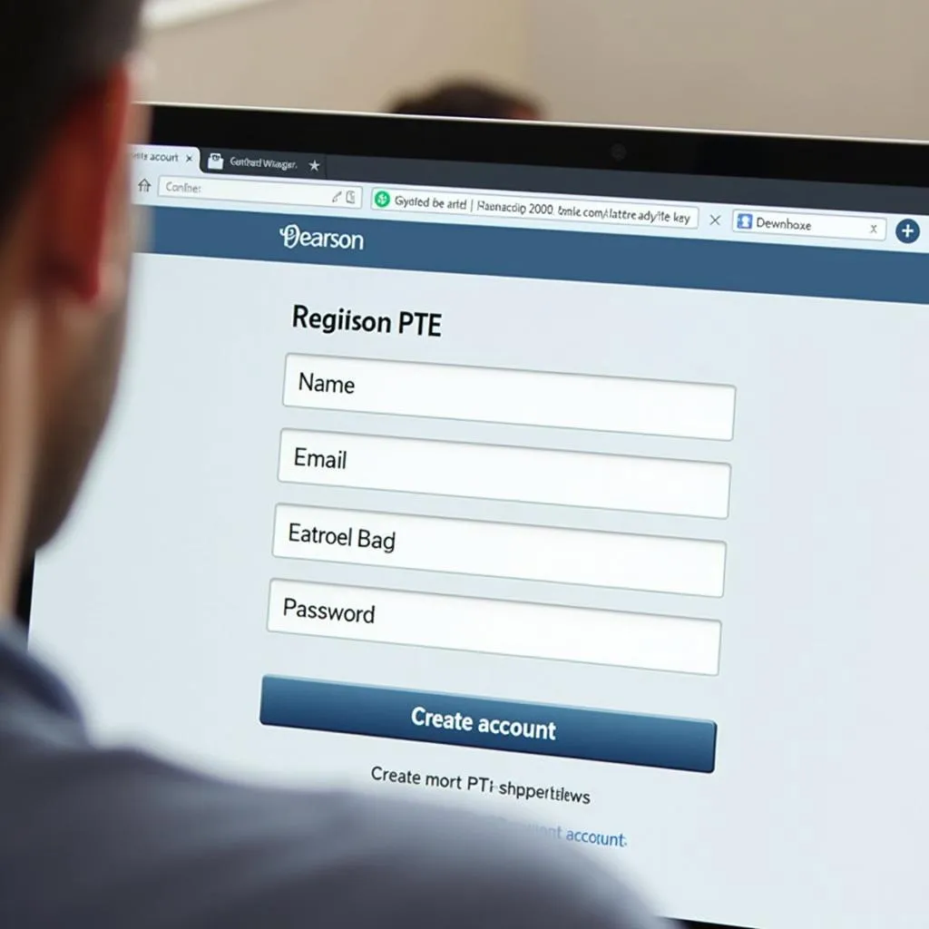 Creating a Pearson account for PTE registration