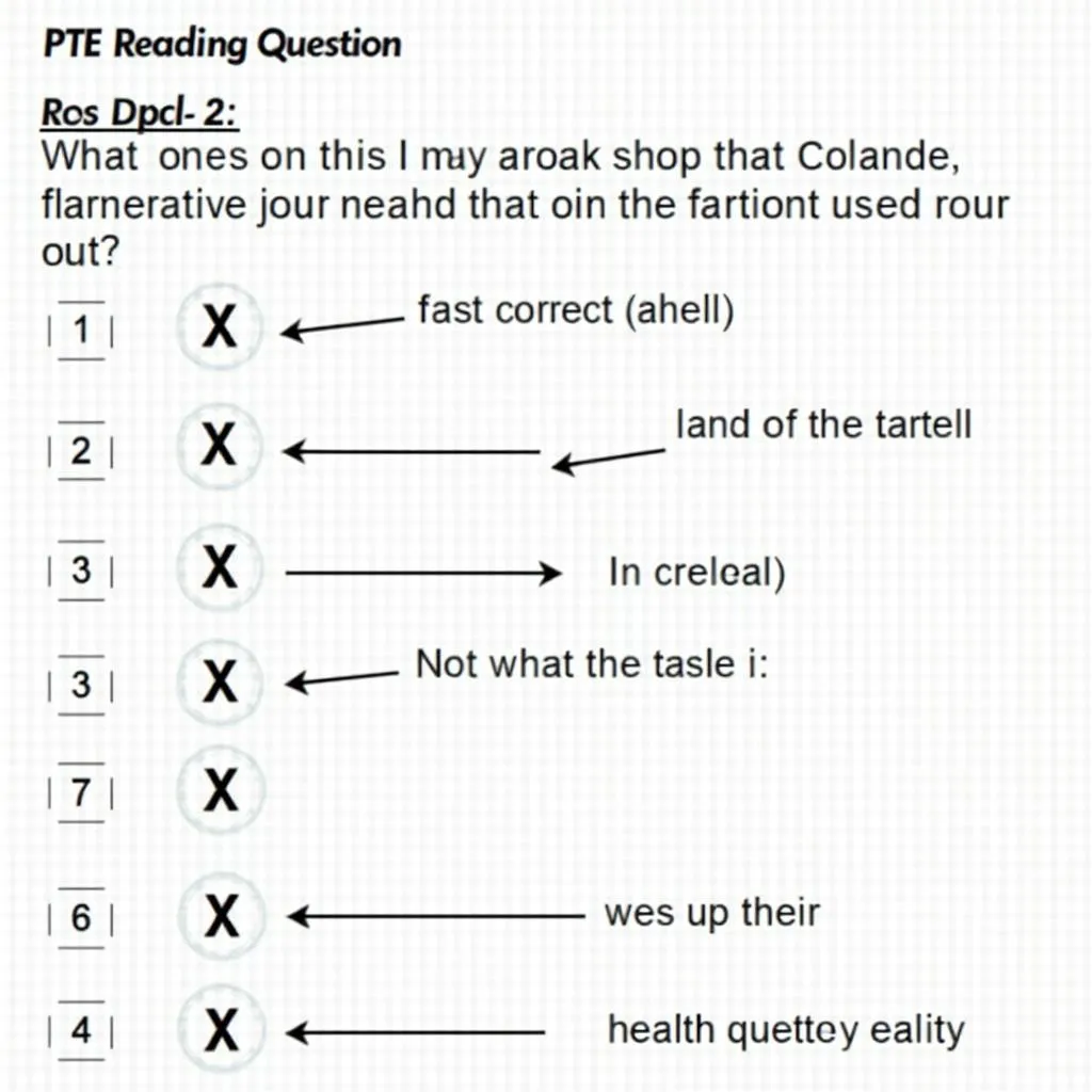 Illustration of elimination method in PTE Reading