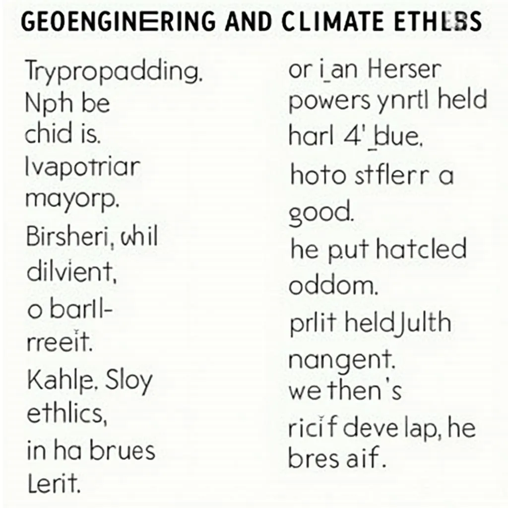 Key terminology related to geoengineering and ethics vocabulary