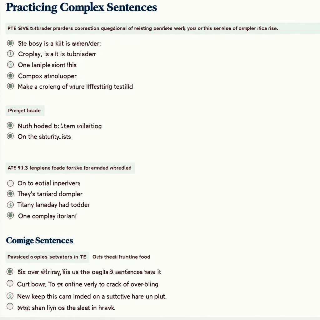 Grammar Exercise for Complex Sentences in PTE