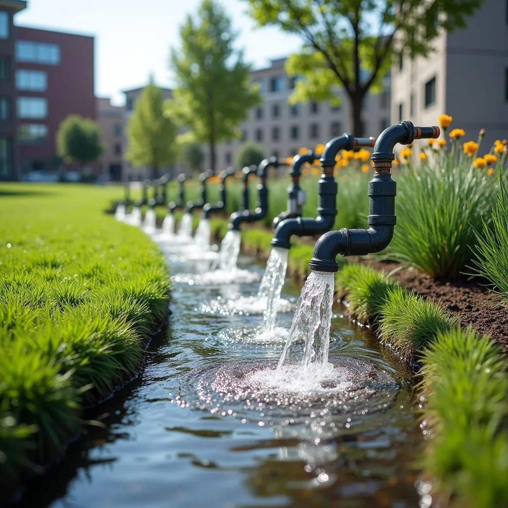 Greywater recycling system used for parks irrigation