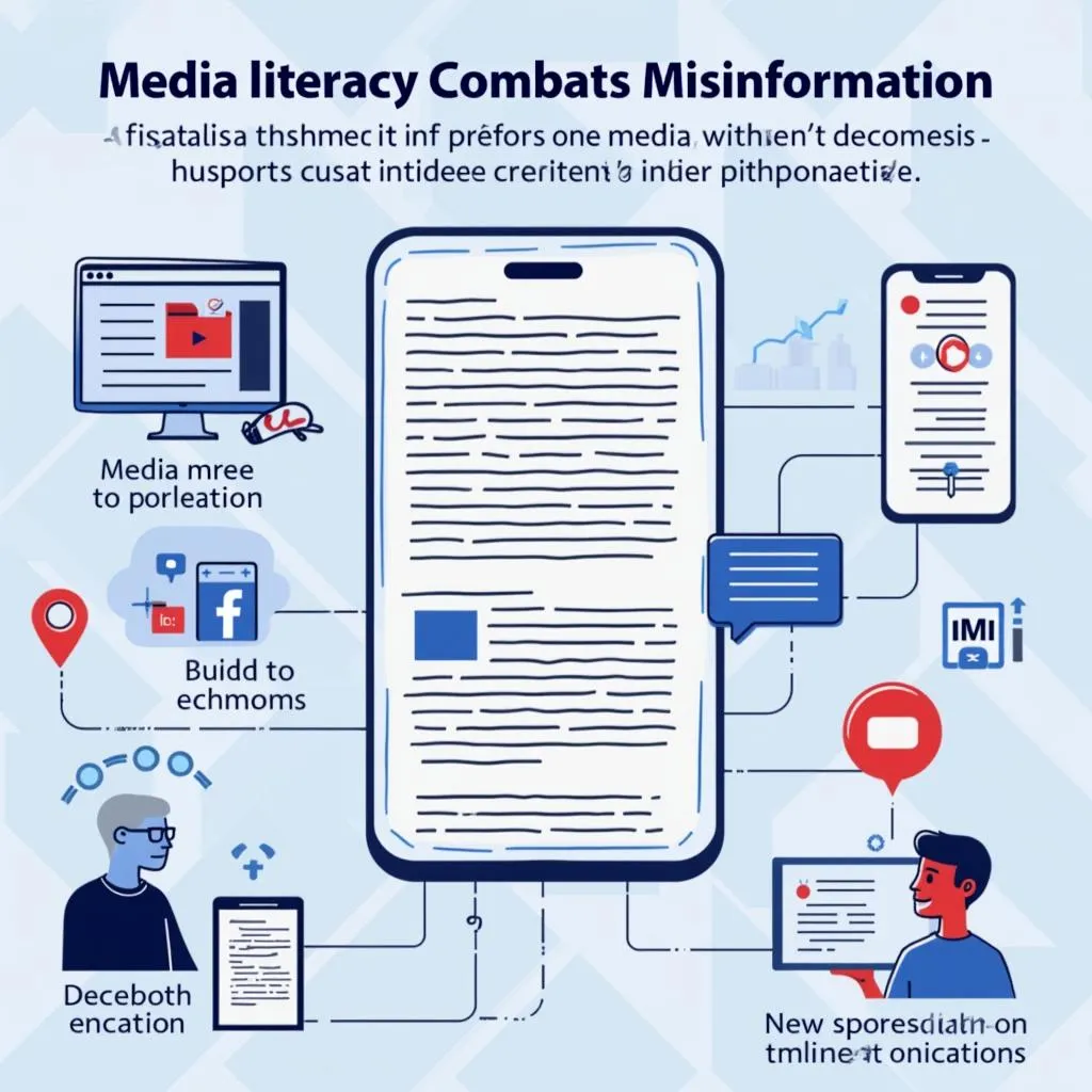 Media literacy and combating misinformation illustration