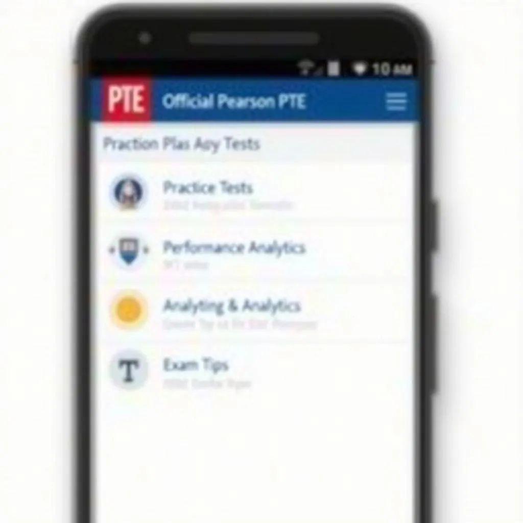 Official PTE Practice App Interface