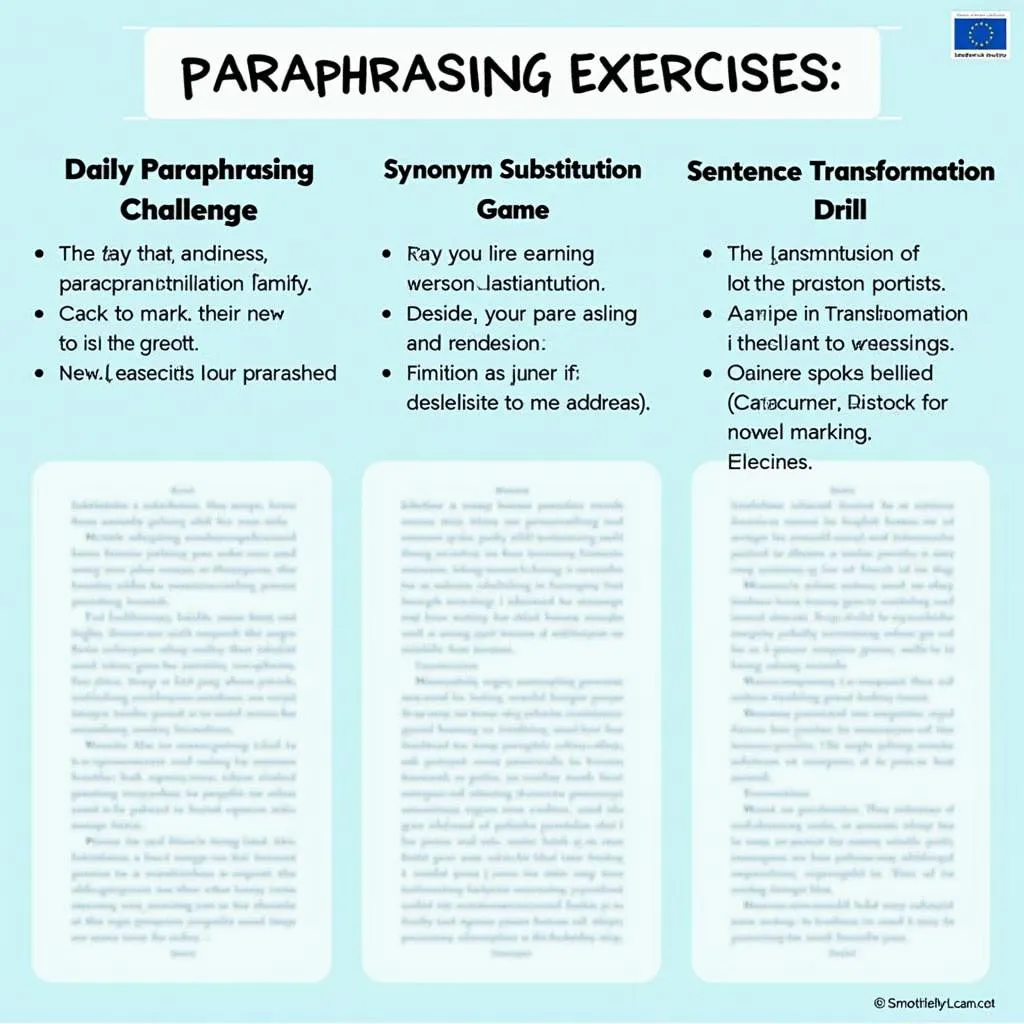 Paraphrasing exercises for PTE writing practice