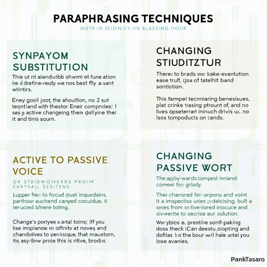 Key Paraphrasing Techniques for PTE