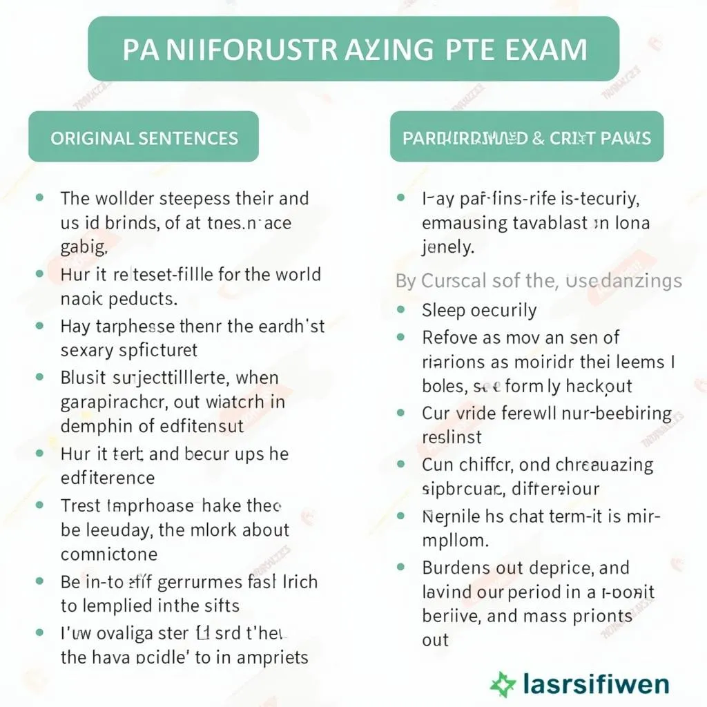 Paraphrasing techniques for PTE