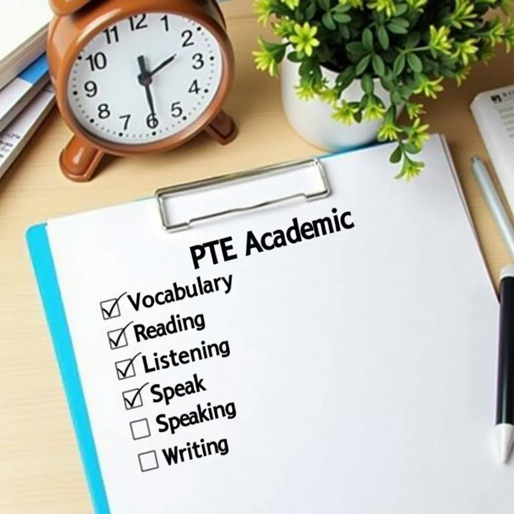 PTE Academic daily study routine checklist