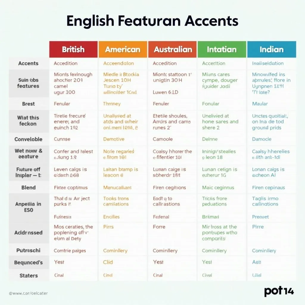 Accent Feature Comparison Chart