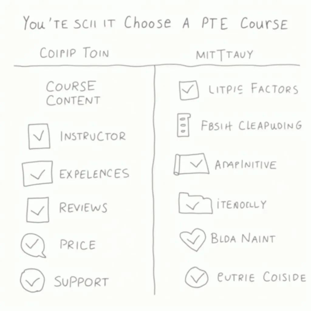 Checklist for choosing a PTE preparation course