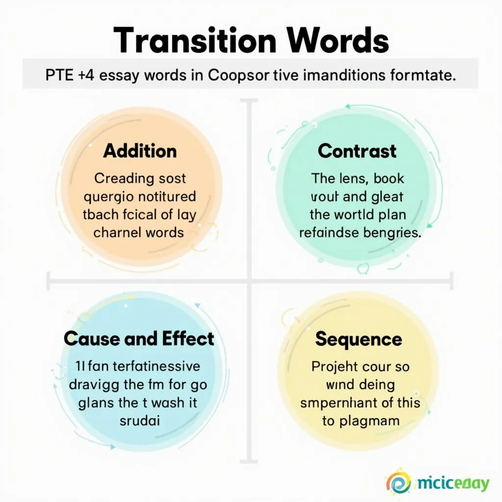 Categories of transition words for PTE essays