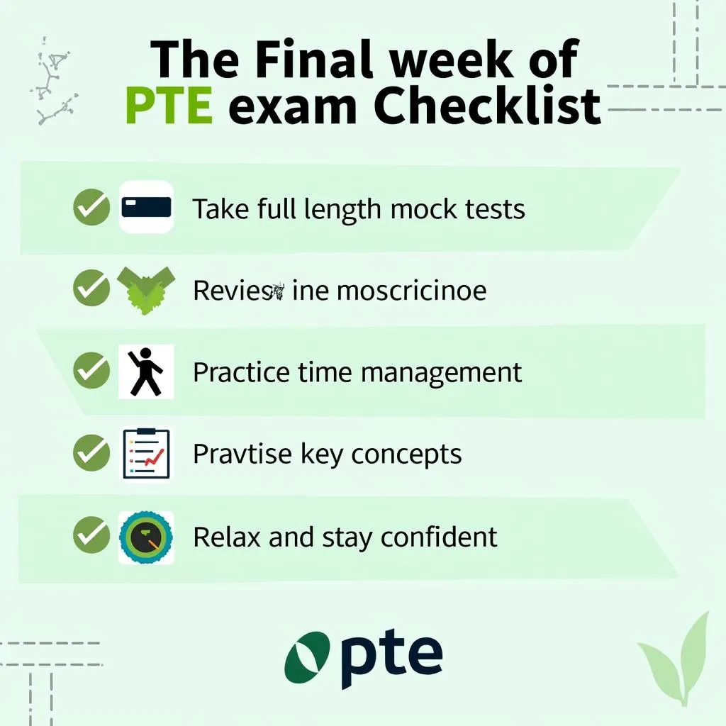 PTE Exam Preparation Final Week Checklist