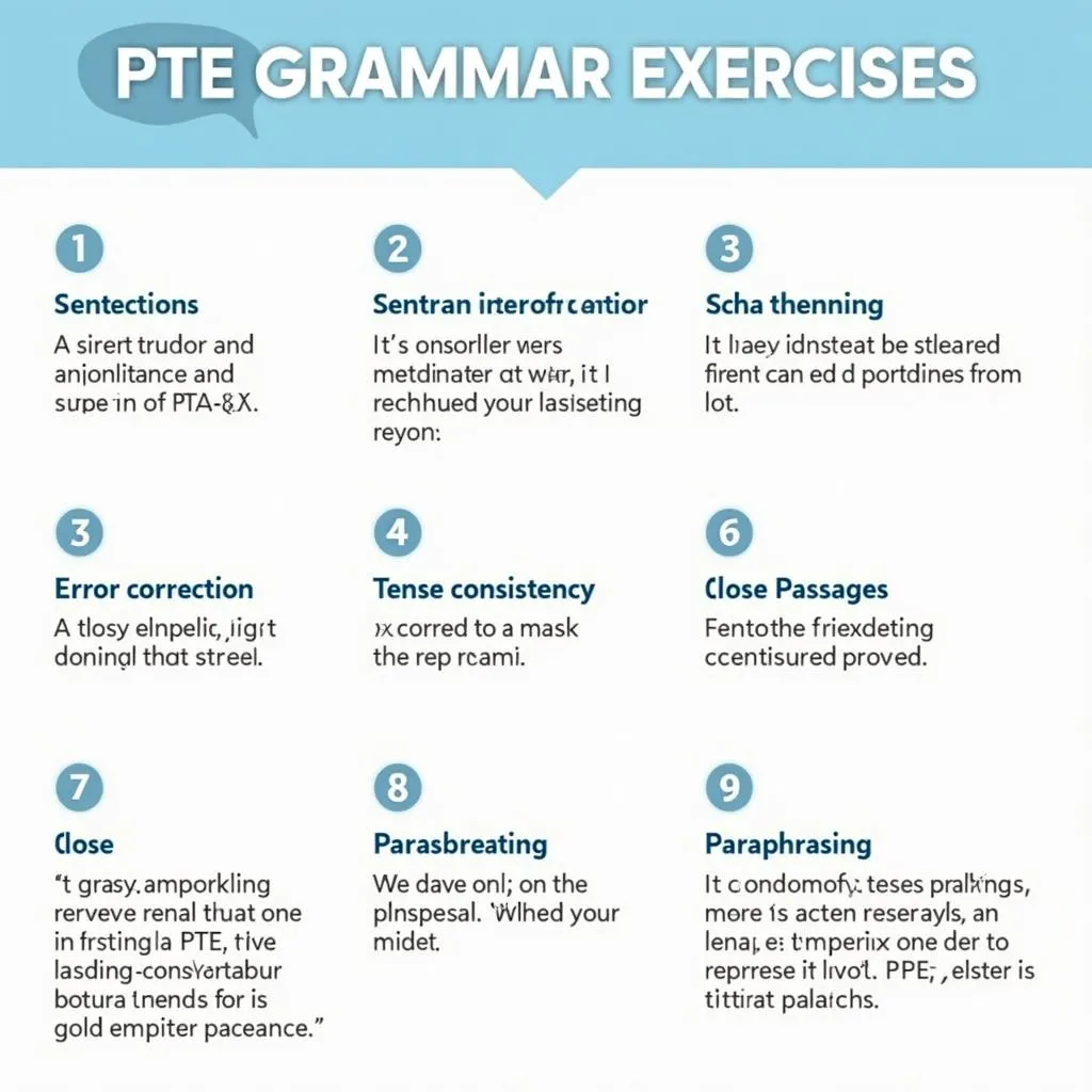 Examples of PTE Grammar Exercises