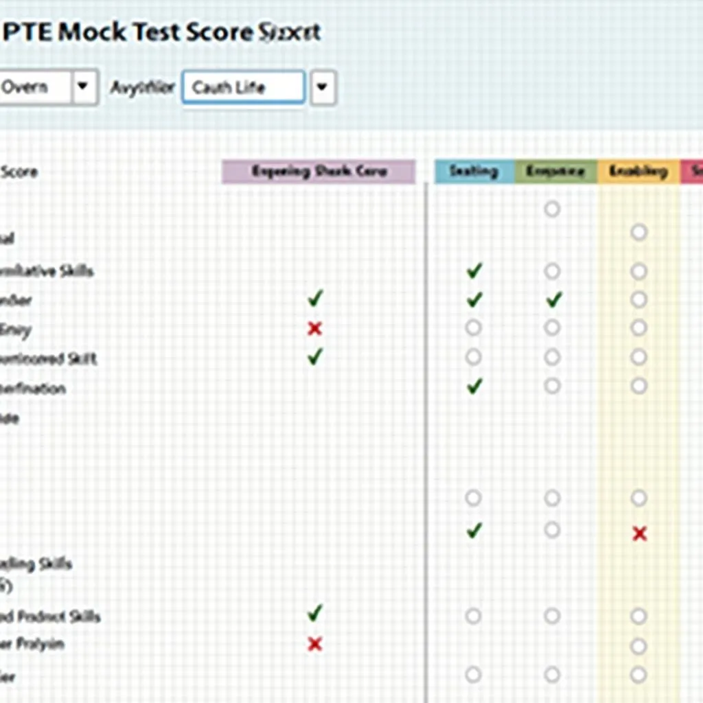 PTE Mock Test Score Breakdown