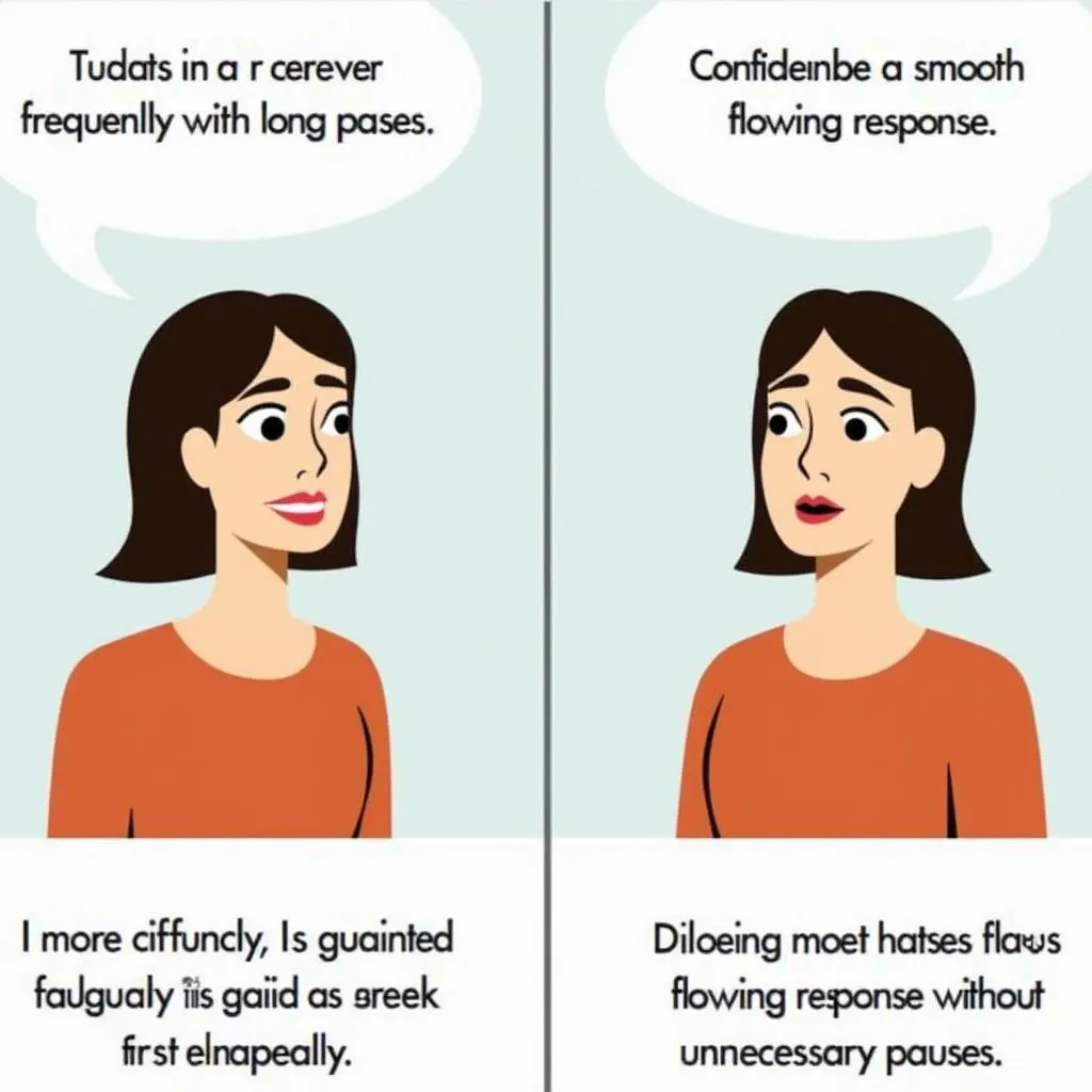 Excessive hesitation impacting PTE oral fluency