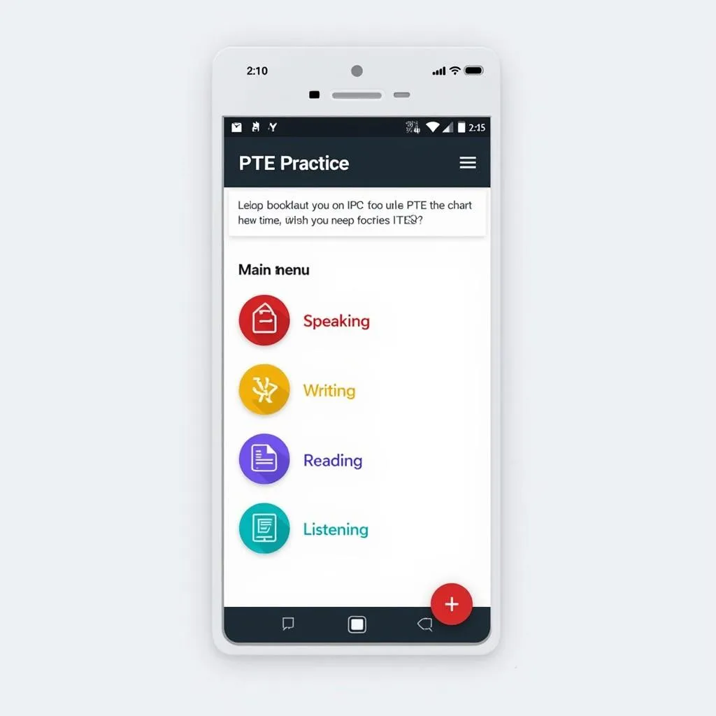 PTE Practice App Interface