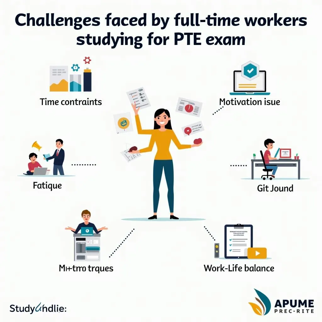 Challenges faced by full-time workers preparing for PTE