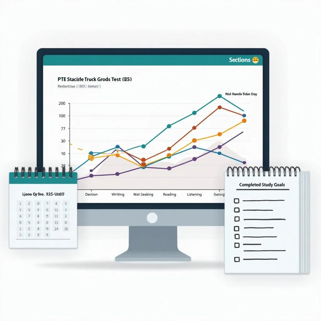 Visual representation of PTE progress tracking