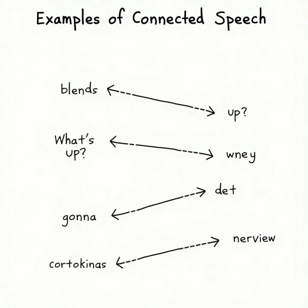 Illustration of connected speech in English pronunciation