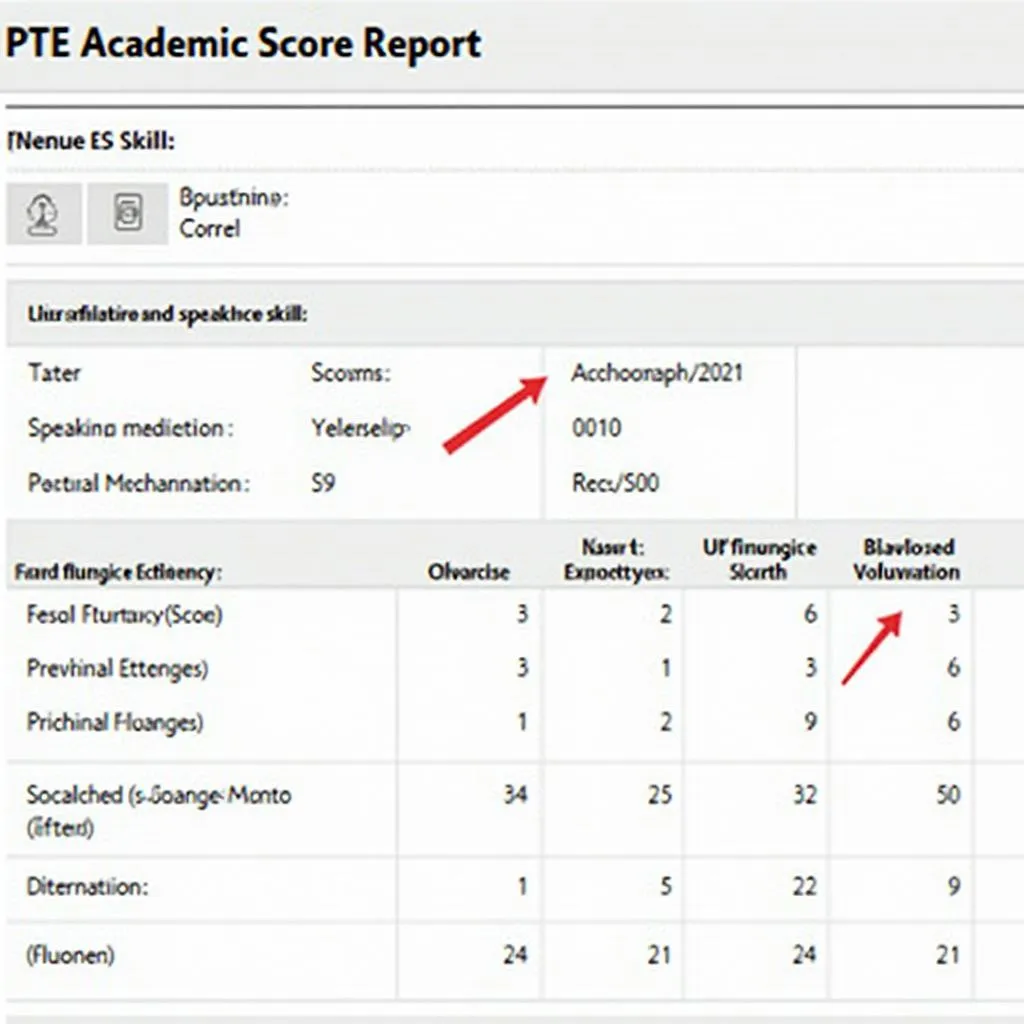 PTE score report highlighting oral fluency impact