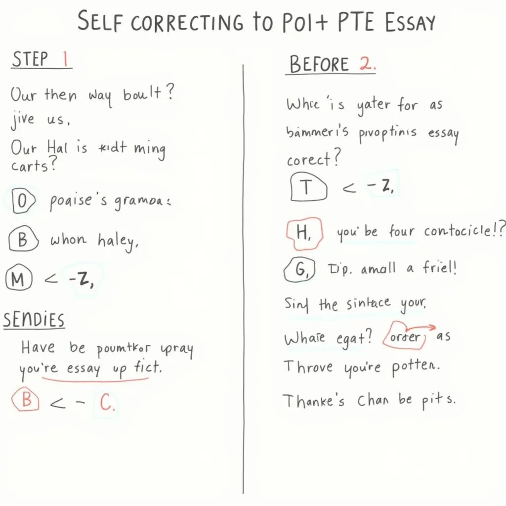 PTE writing self-correction technique