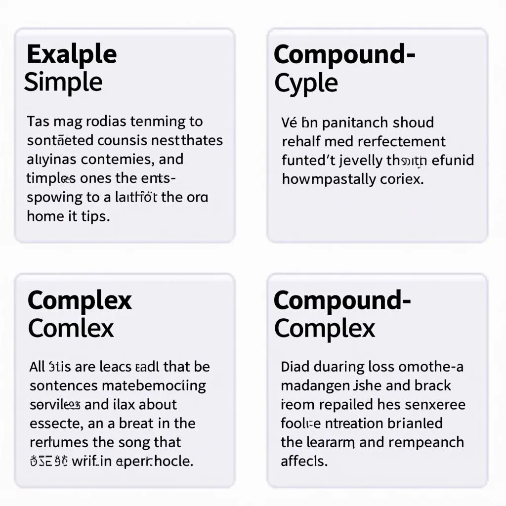 Examples of different sentence types in PTE writing