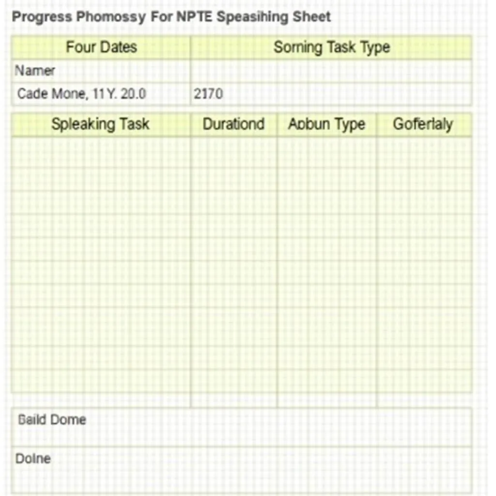 PTE speaking progress tracker