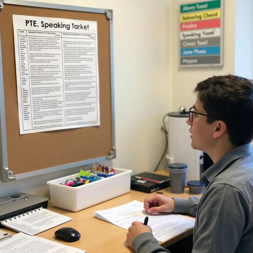 Student following a PTE practice schedule