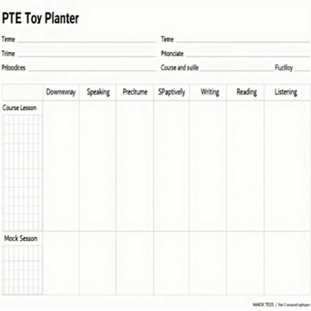 PTE study schedule template