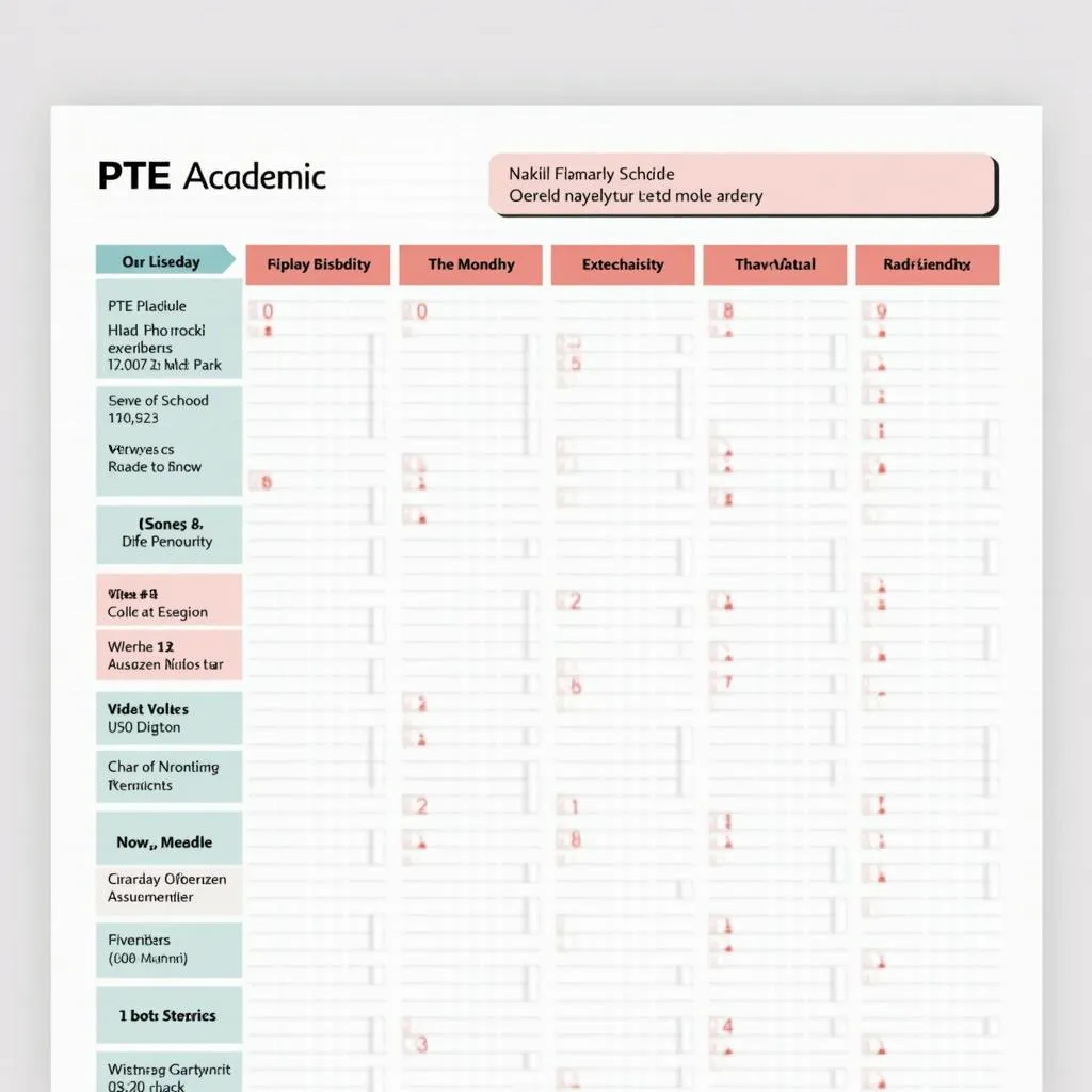 PTE Study Schedule Template