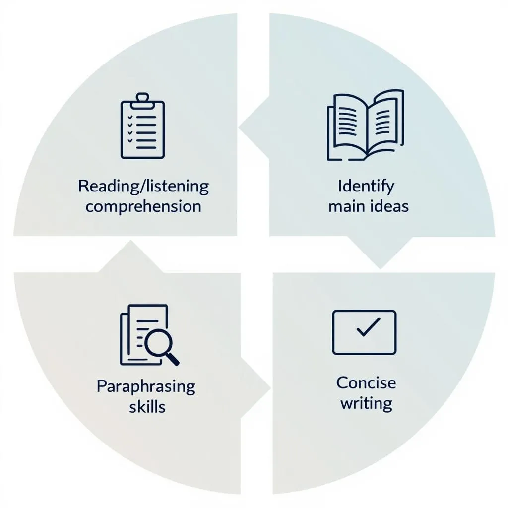 Key components of PTE summarizing task