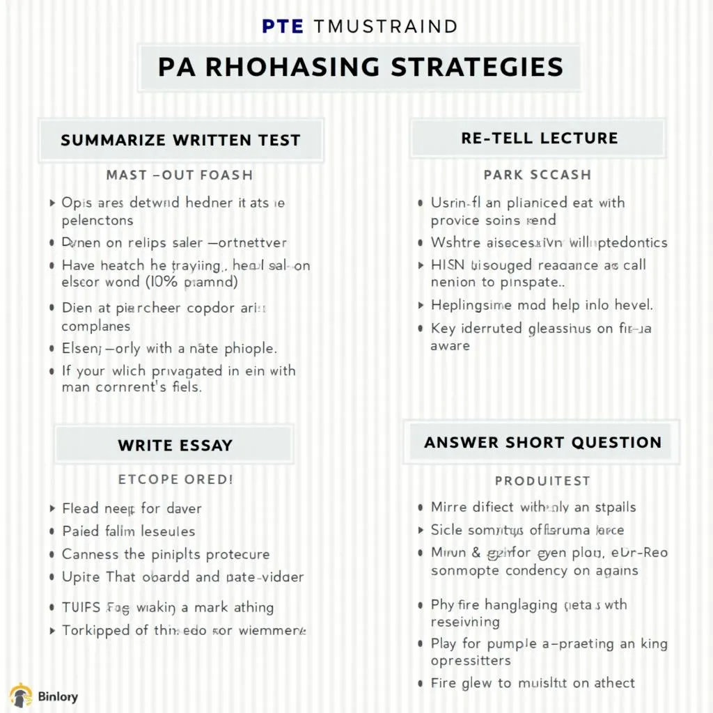 Task-Specific Paraphrasing Strategies for PTE