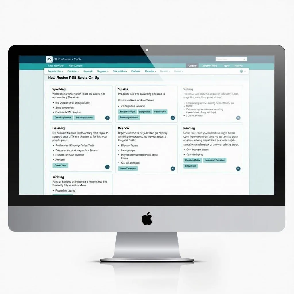 PTE test format simulation on computer screen