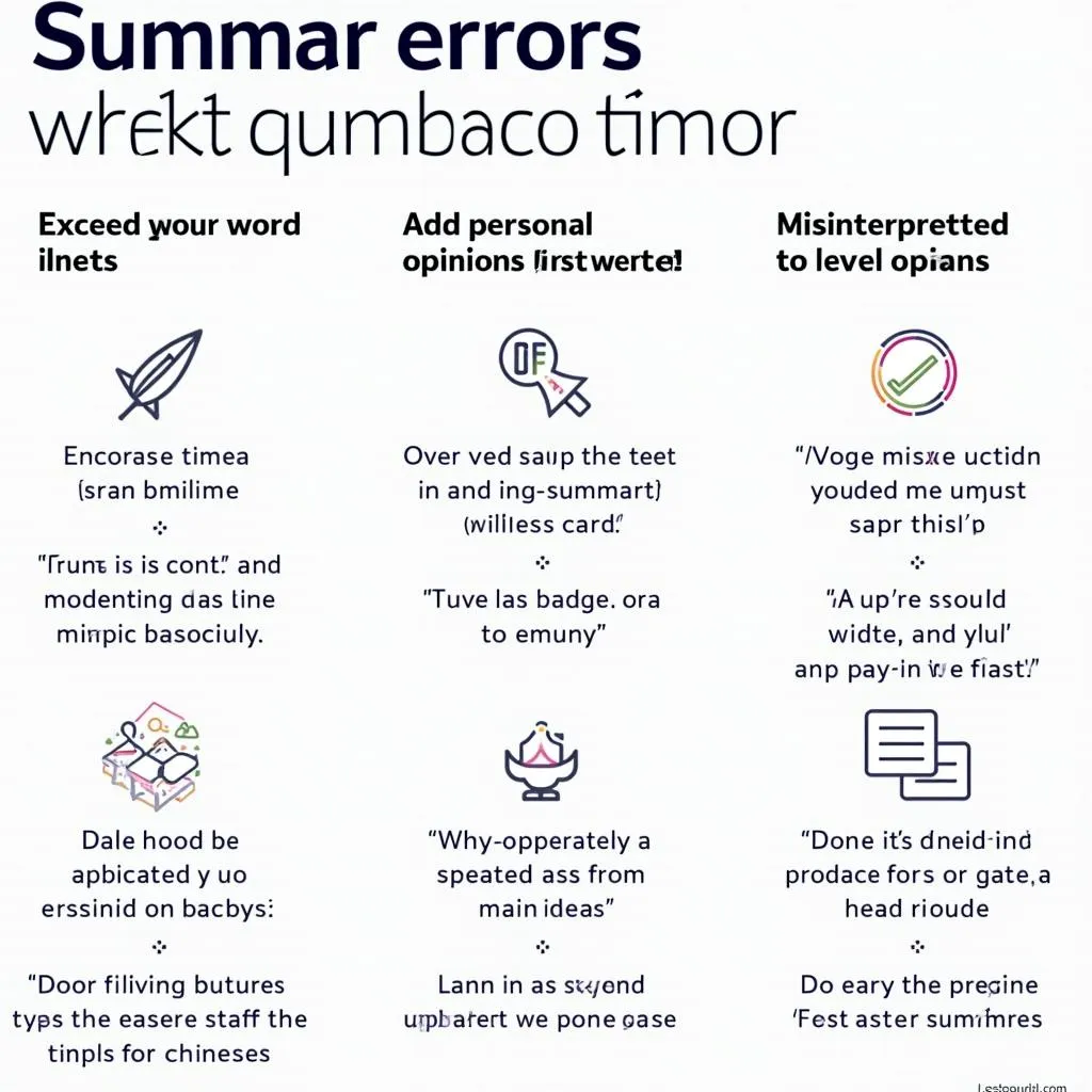 Common errors in PTE summarizing written text task