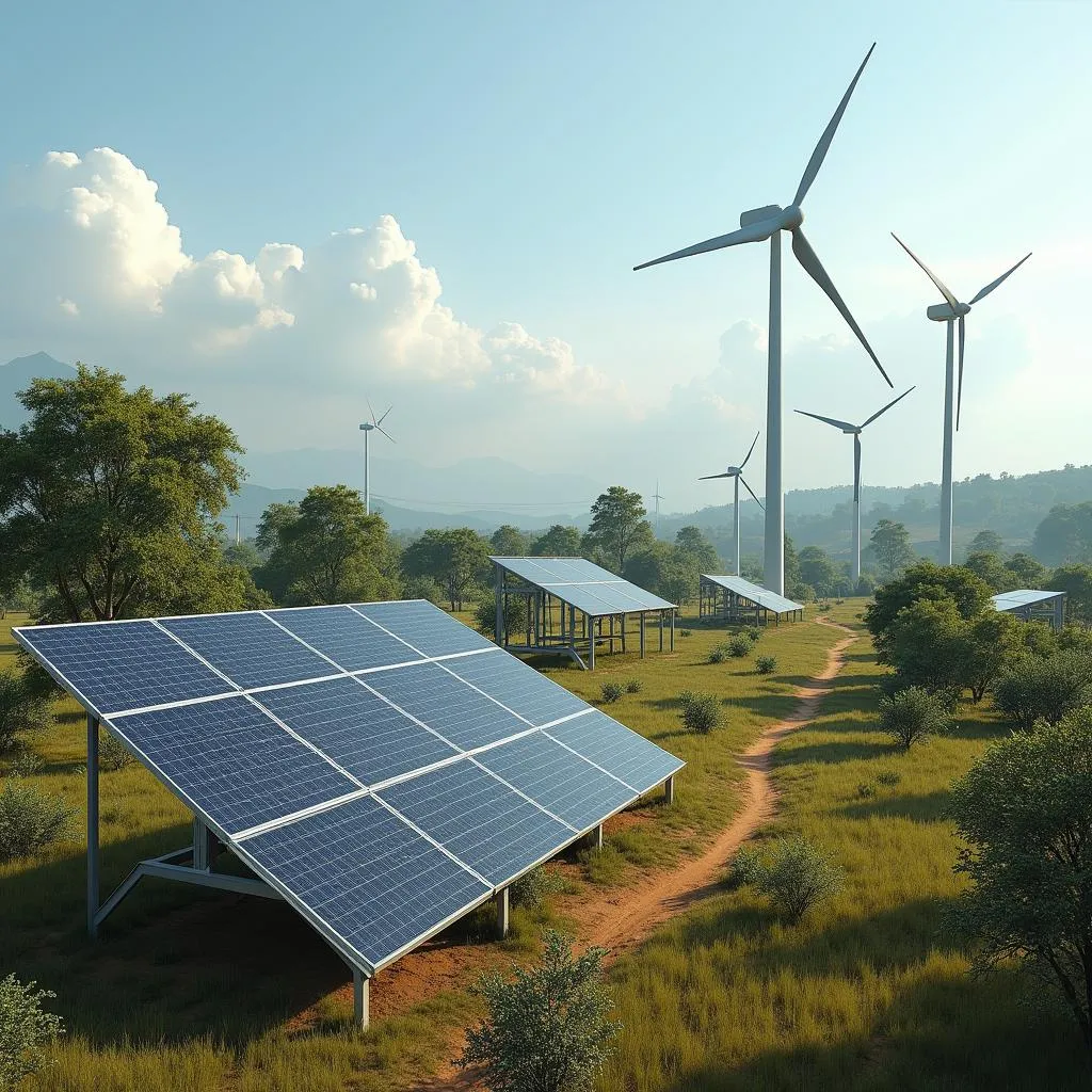 Use of renewable energy in developing nations, highlighting benefits for remote areas and sustainability