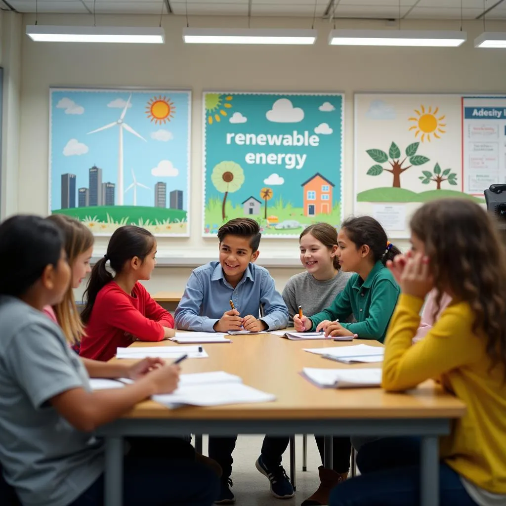 Students learning renewable energy sources through education programs