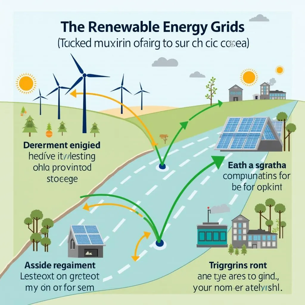 Structure of renewable energy grid with technical components