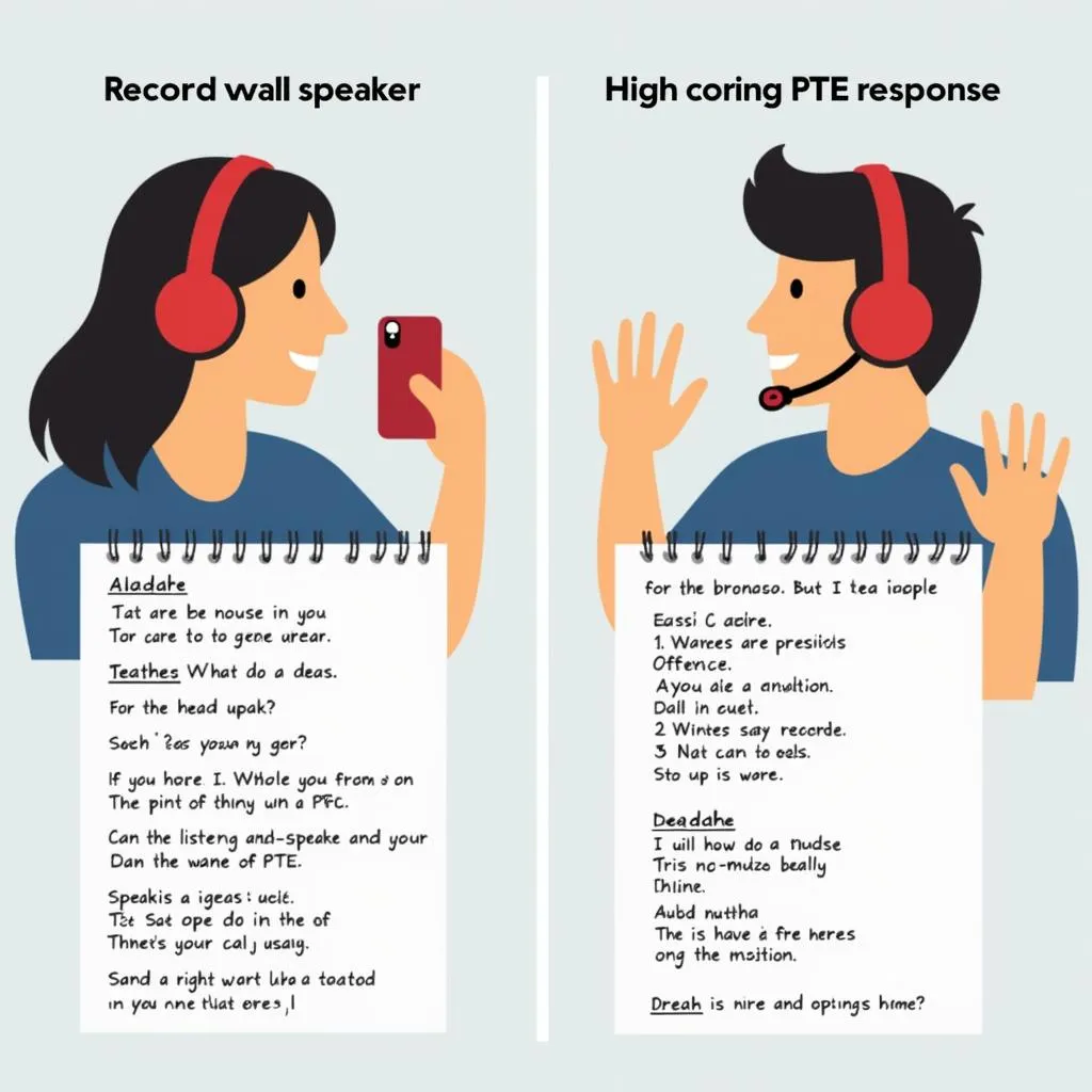 Self-recording and analysis for PTE oral fluency