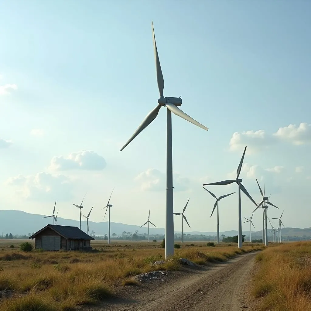 Small-scale wind turbines in remote rural areas improving living conditions