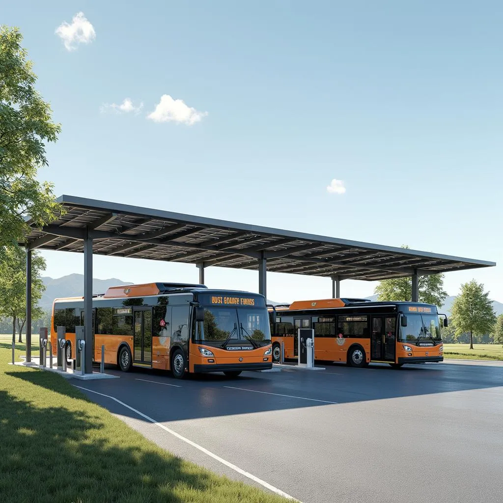 Integration of solar-powered charging stations in public transport systems