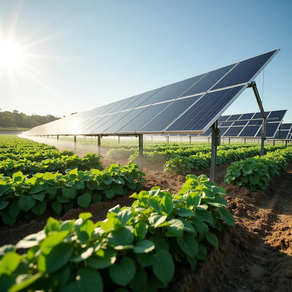 Solar energy usage on farm irrigation system