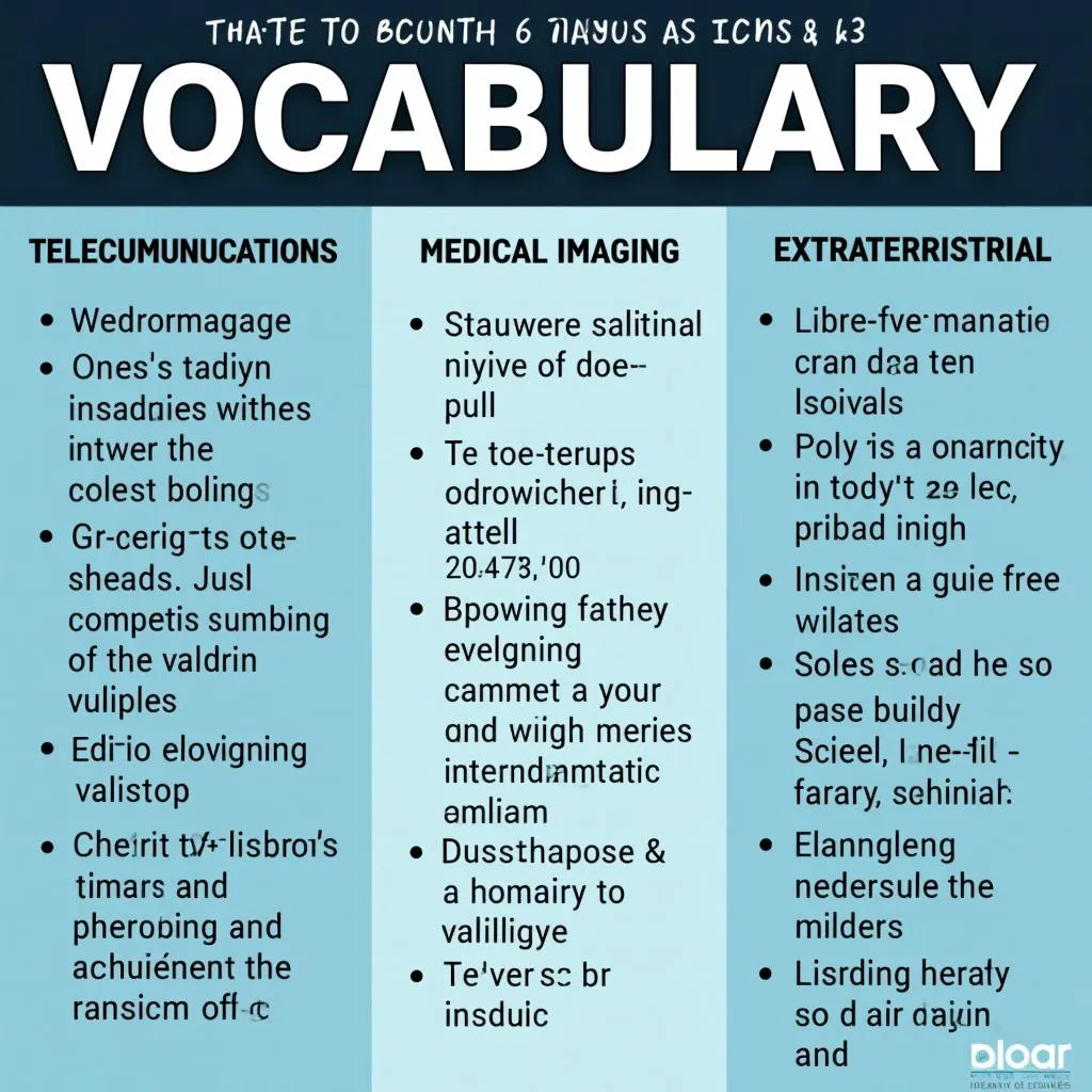 Key vocabulary related to space exploration advancements