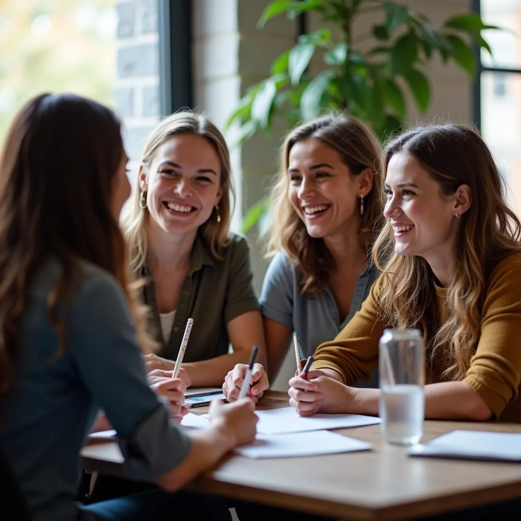 Students from diverse backgrounds interacting during a cultural exchange program