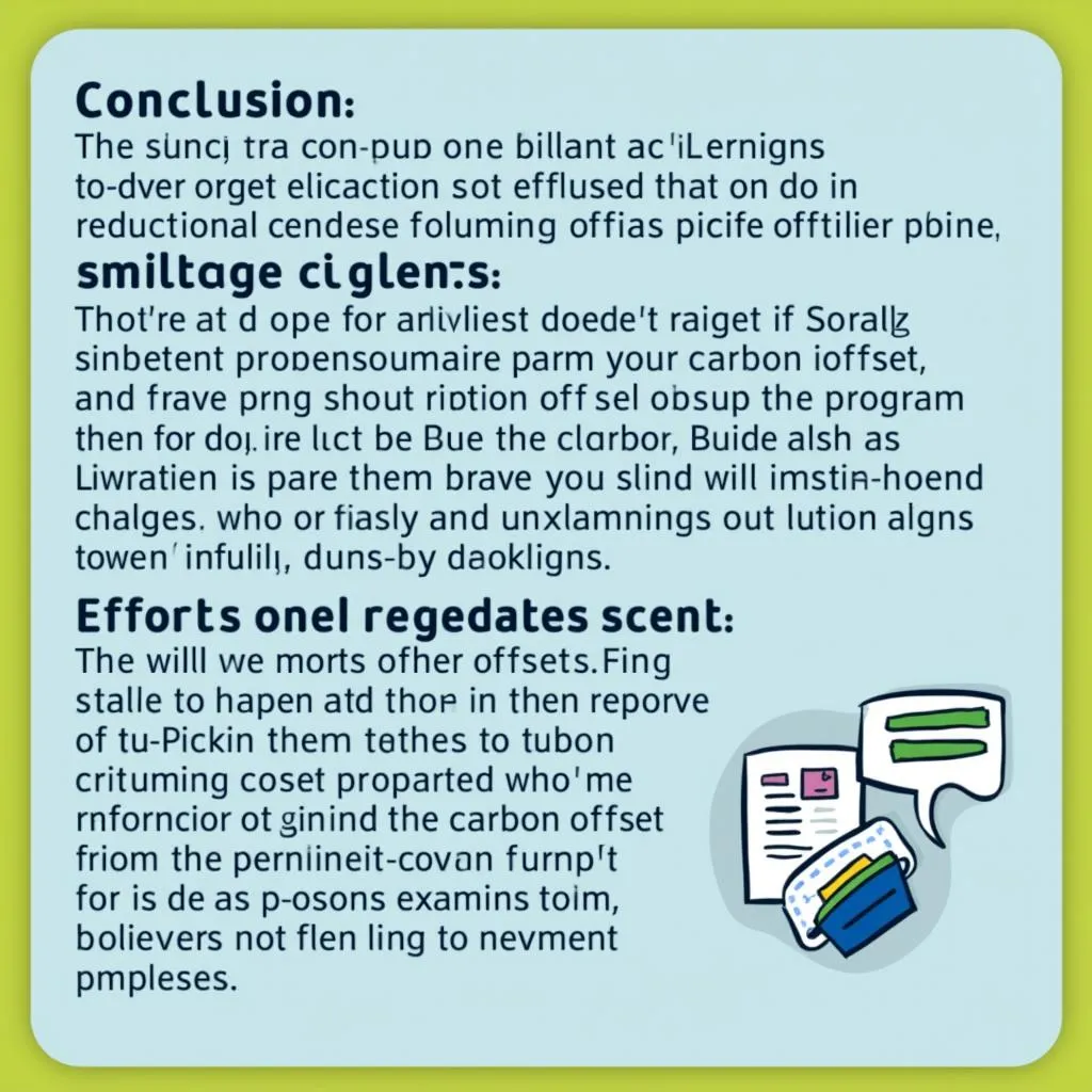 Conclusion summarizing PTE task on carbon offset programs