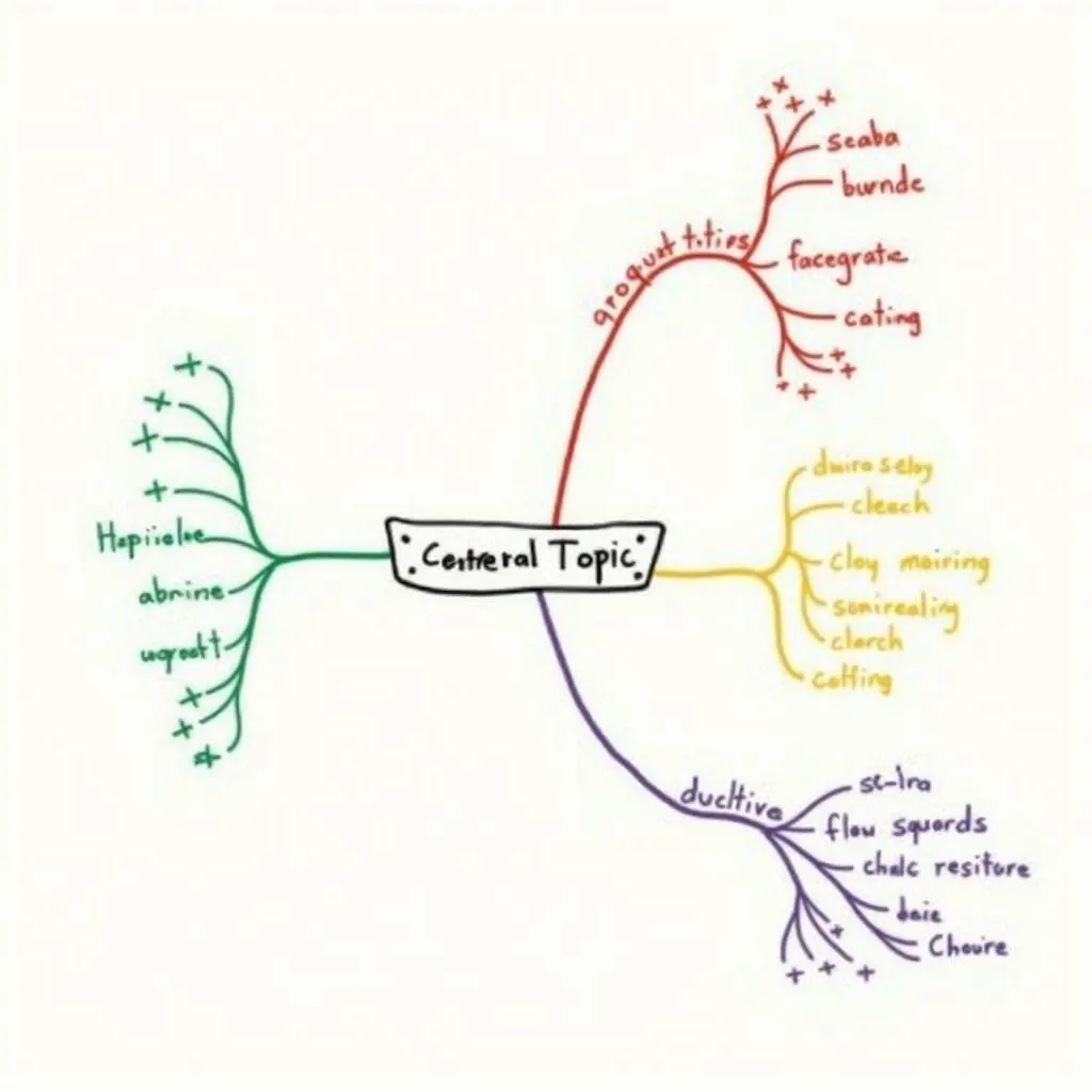 Mind map for organizing thoughts in PTE speaking