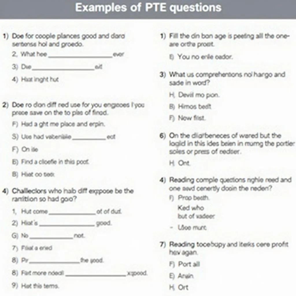 Examples of tricky PTE questions