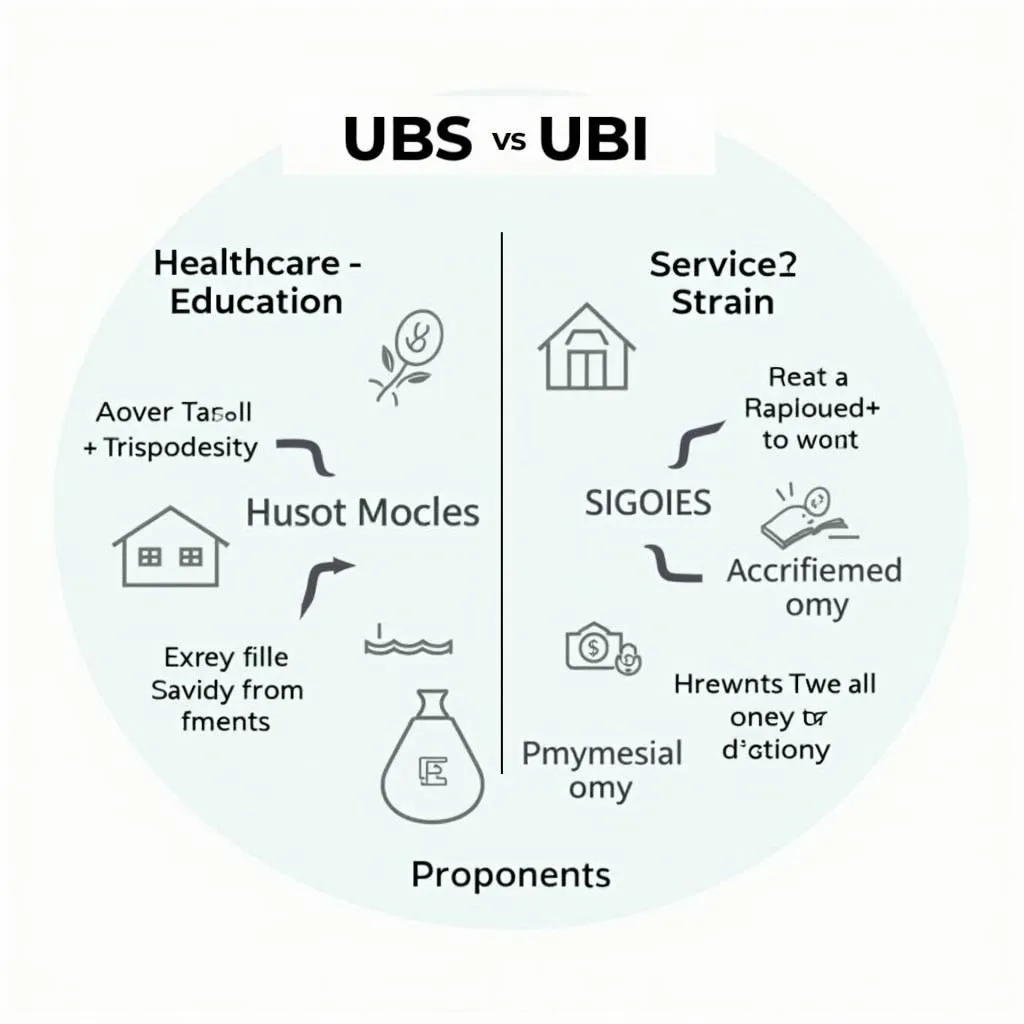 Illustration of Universal Basic Services compared to Universal Basic Income