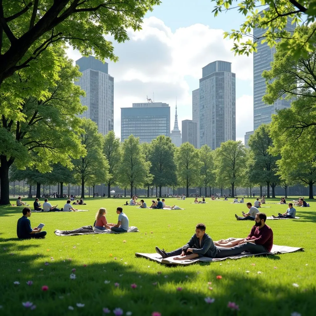 The presence of natural green spaces in urban areas contributes positively to mental health.