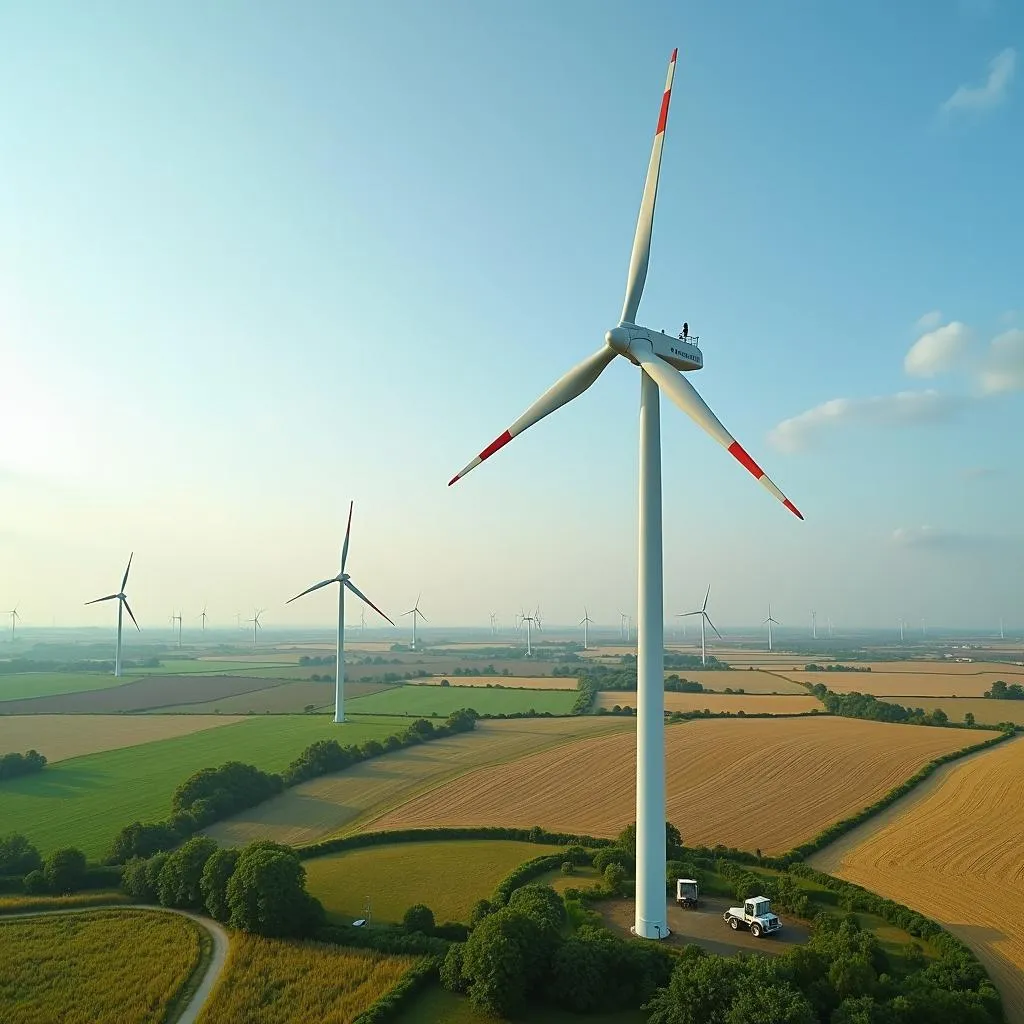 Wind turbine for renewable energy at farms